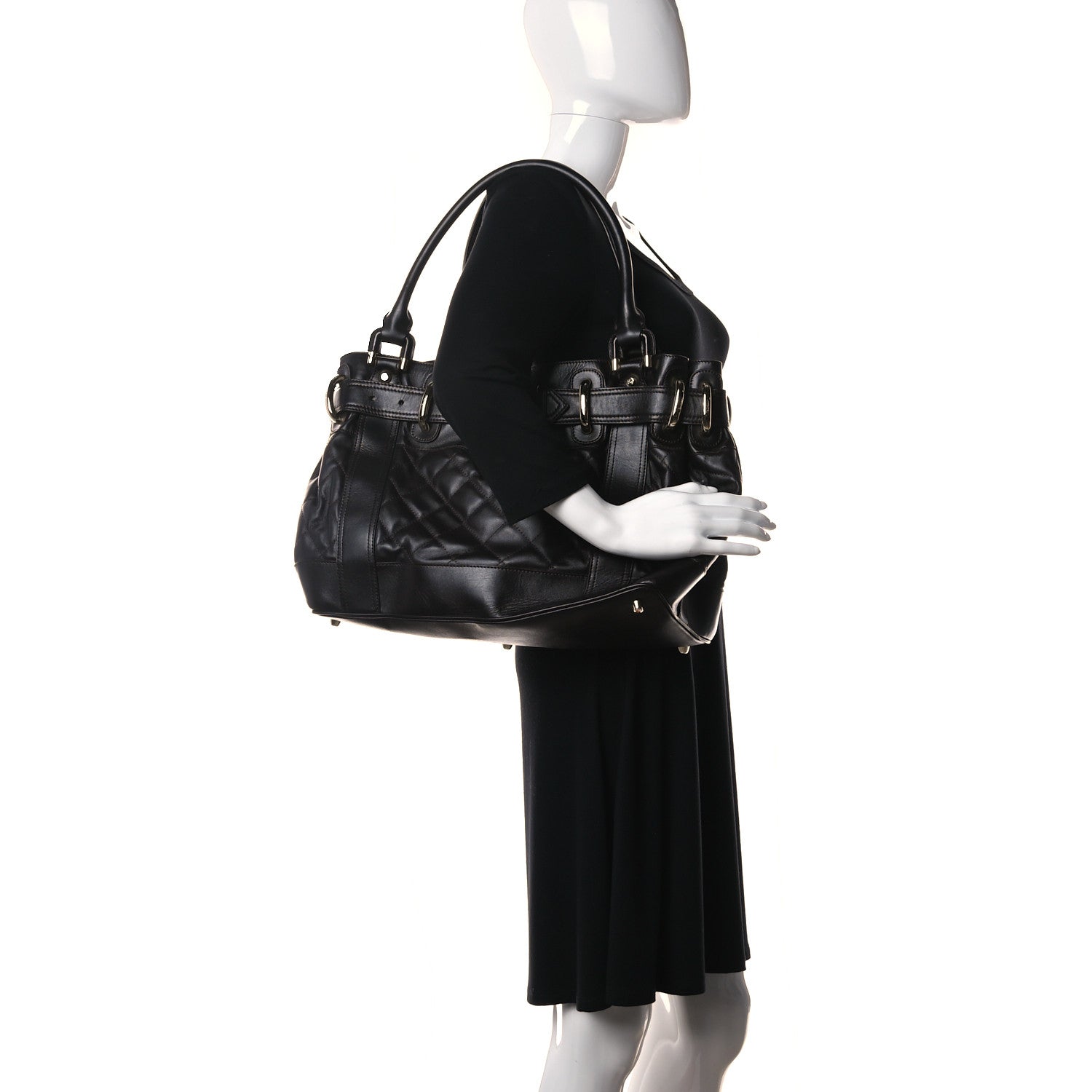 Burberry Calfskin Quilted Beaton Satchel Dark Brown 2 of 10