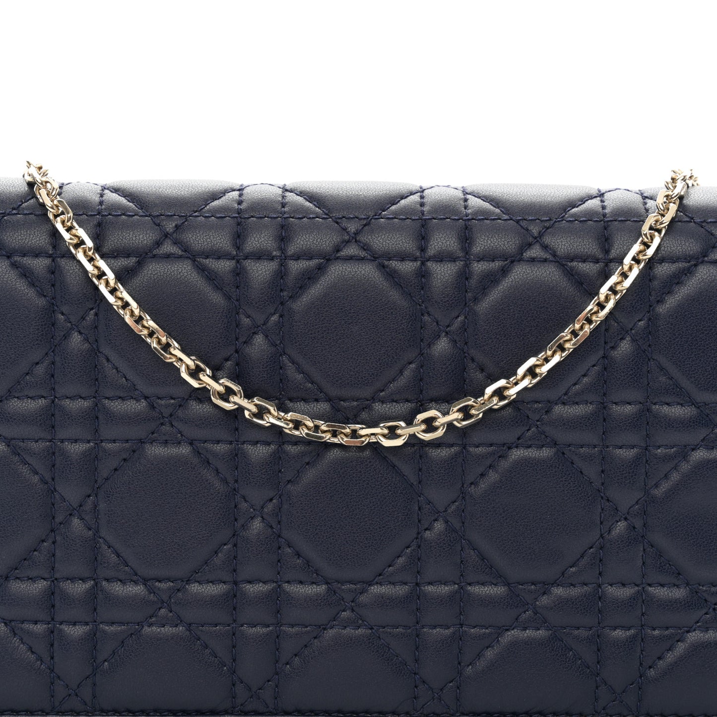 Lambskin Cannage Lady Dior Pouch Navy