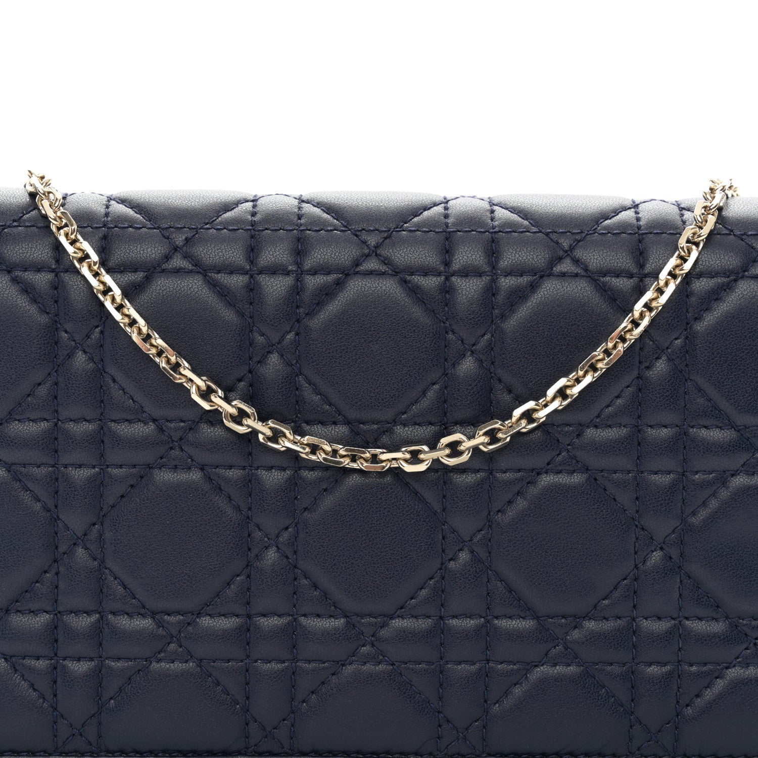 Christian Dior Lambskin Cannage Lady Dior Pouch Navy 7 of 13