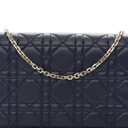 Christian Dior Lambskin Cannage Lady Dior Pouch Navy 7 of 13