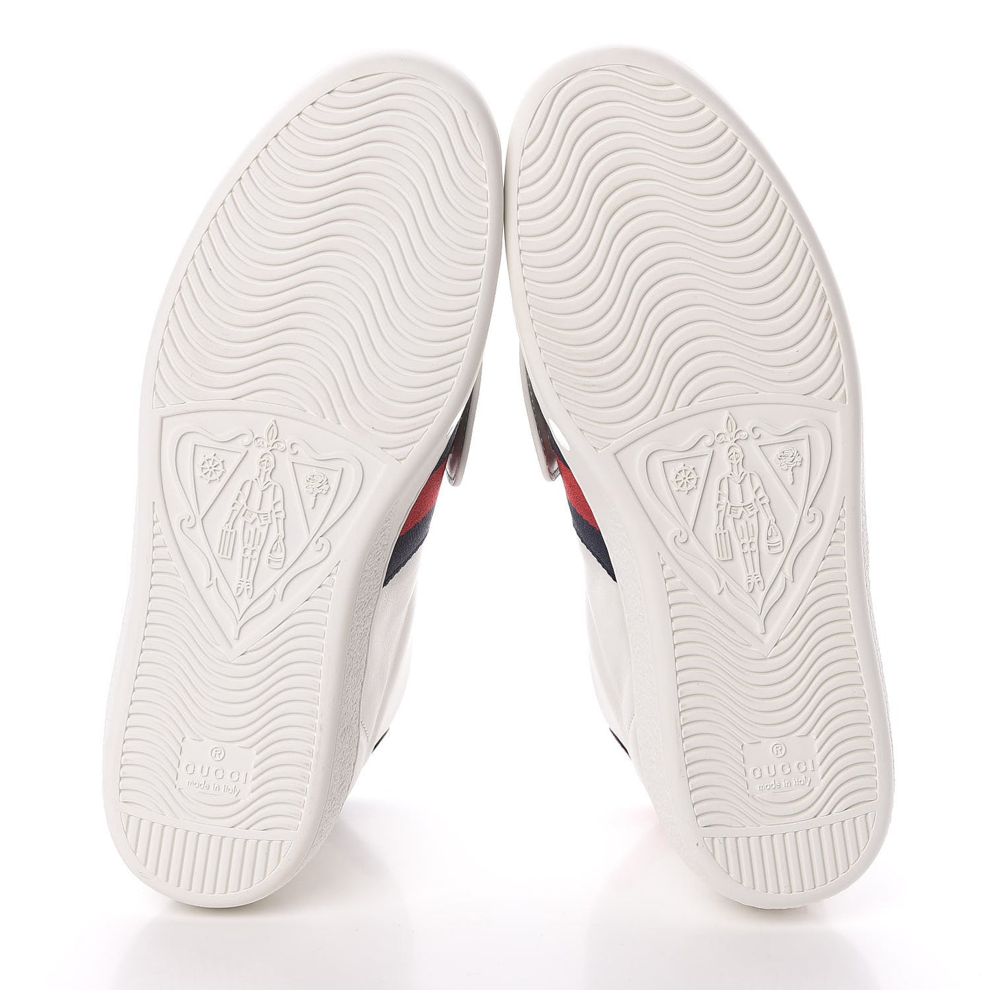 Calfskin Web Wolf Removable Patches Mens Ace High Top Sneakers 6 White
