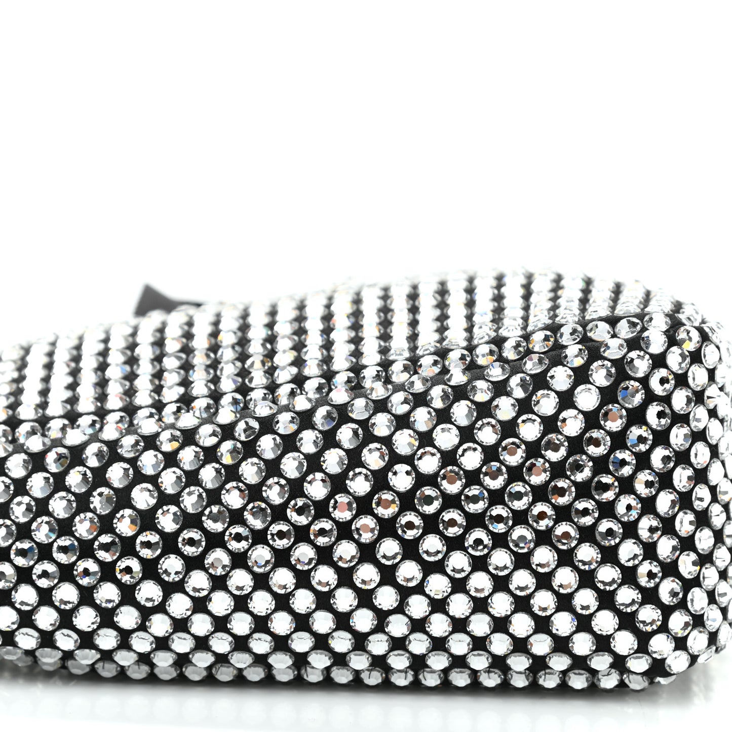 Satin Crystal Triangle Shoulder Bag Cristal