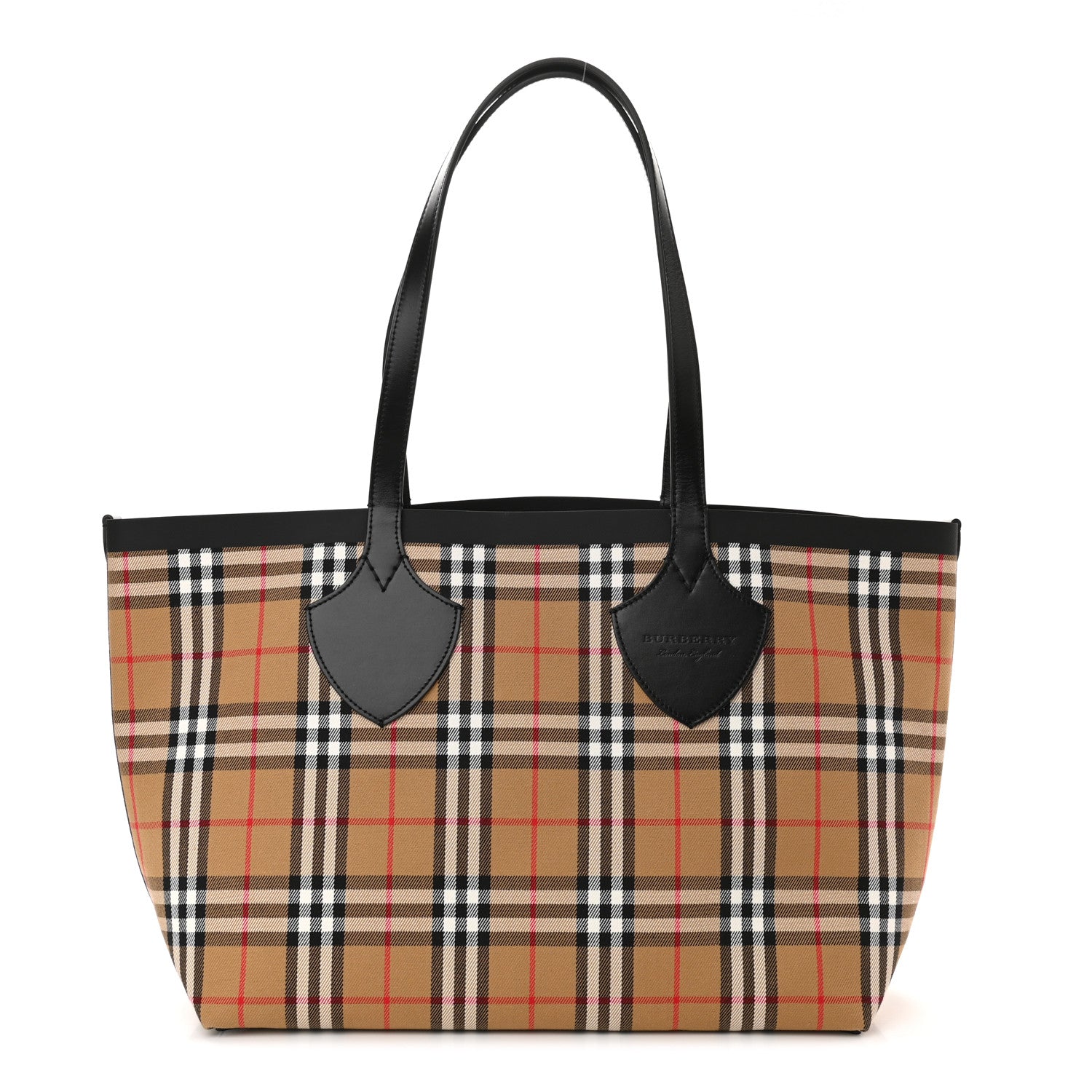 Burberry Vintage Check Medium The Giant Reversible Tote Antique Yellow Bright Red 1 of 18