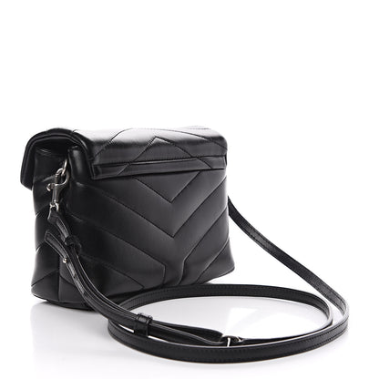 Saint Laurent Calfskin Y Quilted Monogram Toy Loulou Crossbody Bag Black 2 of 10