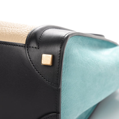 Celine Drummed Calfskin Micro Tri-Color Luggage Antarctic 9 of 9