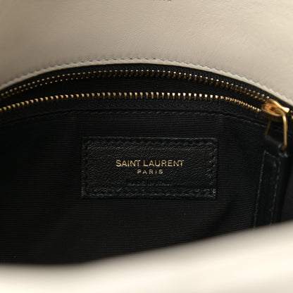 Saint Laurent Lambskin Quilted Medium Loulou Puffer Monogram Chain Satchel Crema Soft 8 of 11