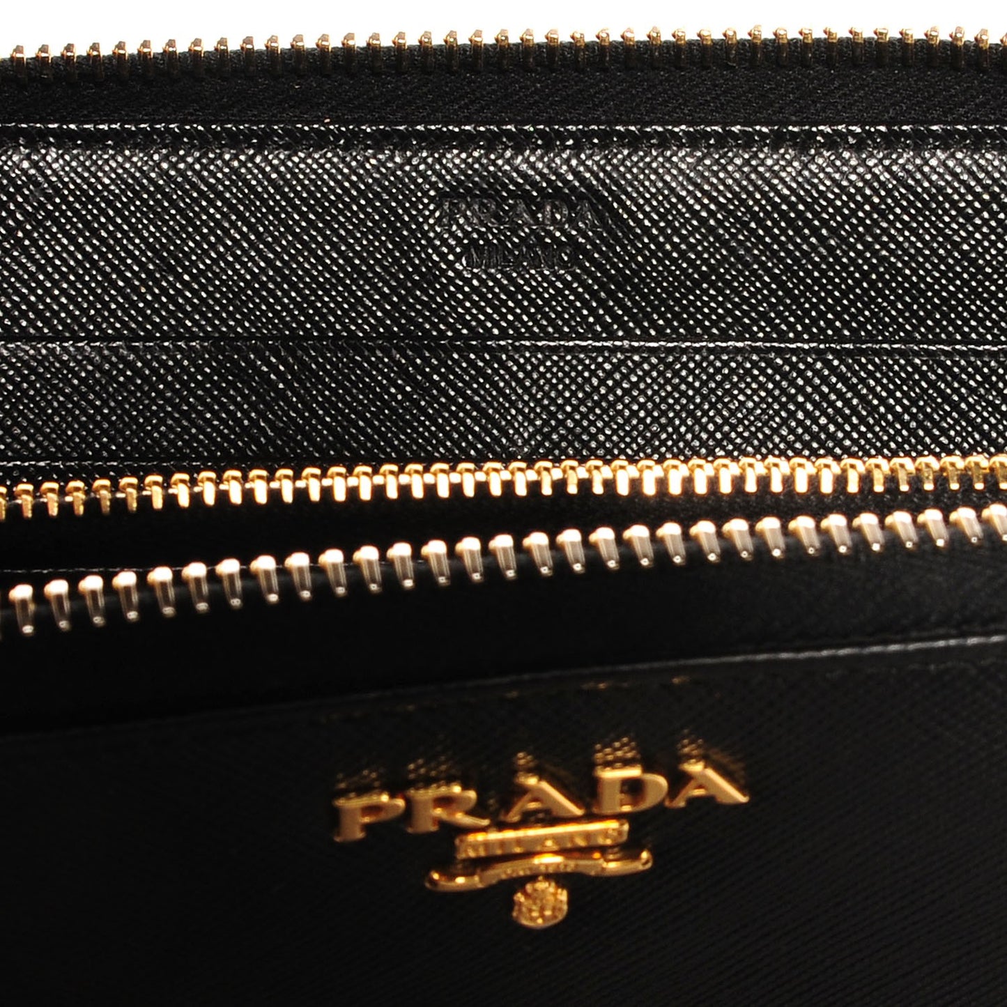 Saffiano Zip Around Wallet Nero Black