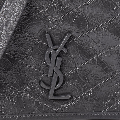 Saint Laurent Crinkled Calfskin Matelasse Monogram Niki Chain Wallet Storm 7 of 9