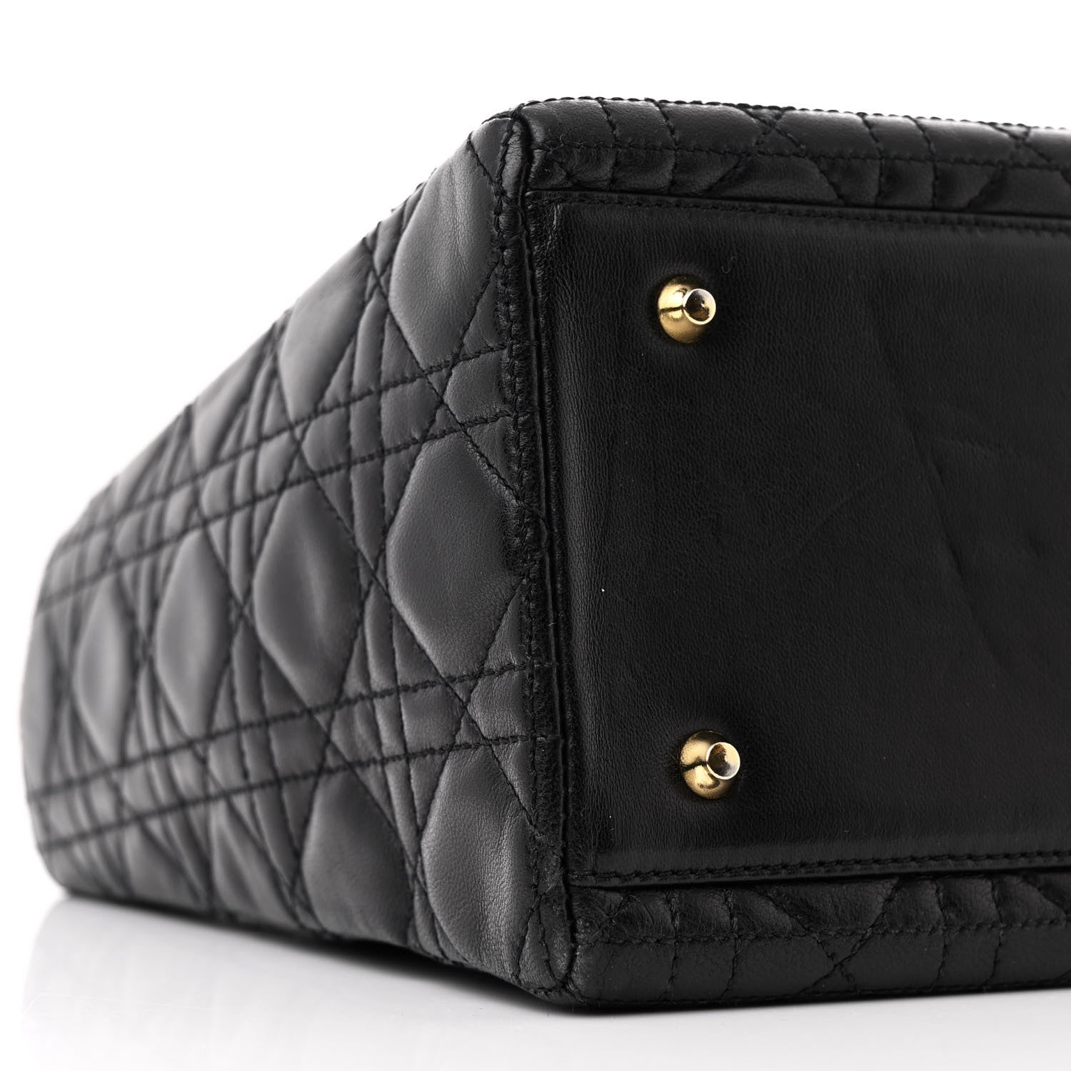 Christian Dior Lambskin Cannage Medium Lady Dior Black 9 of 12