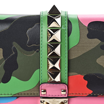 Valentino Garavani Nappa Canvas Camouflage Medium Glam Lock Rockstud Flap Multicolor 10 of 14