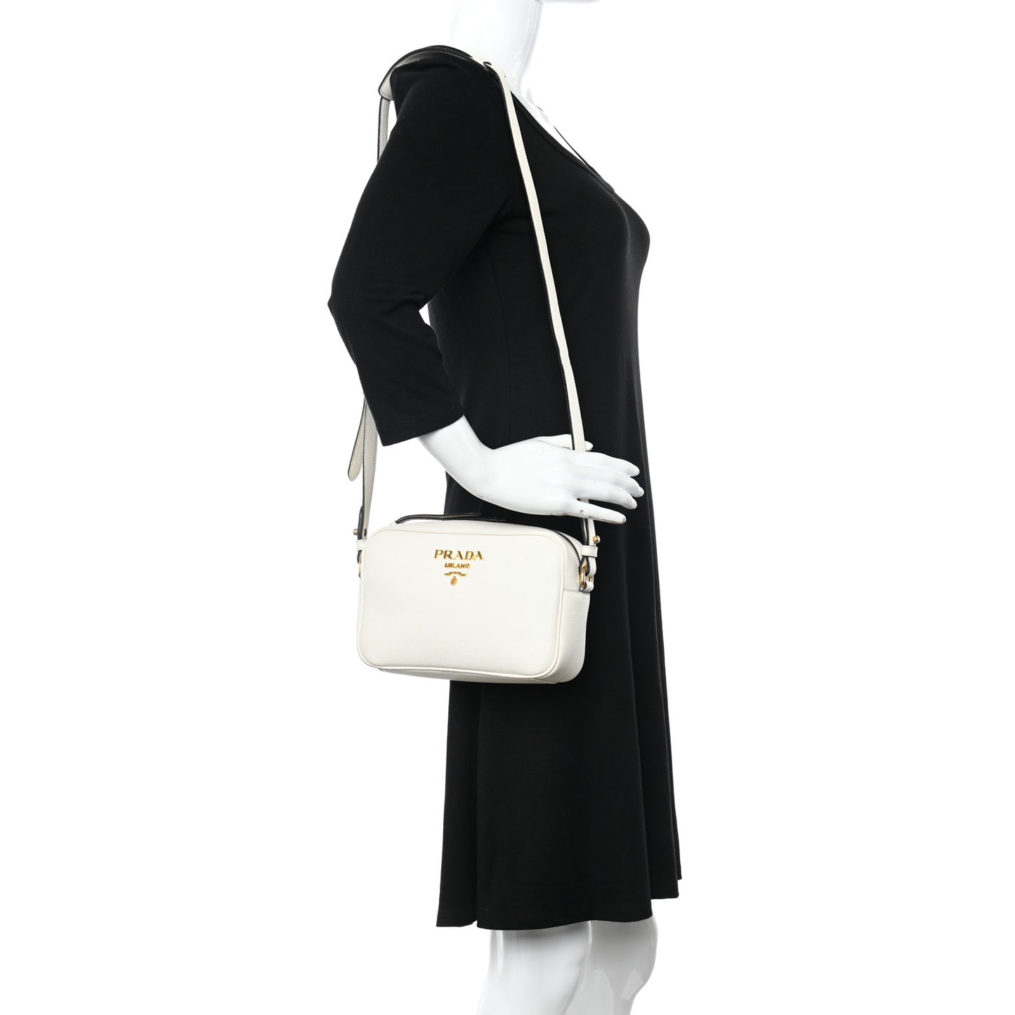 Vitello Phenix Camera Bag Bianco