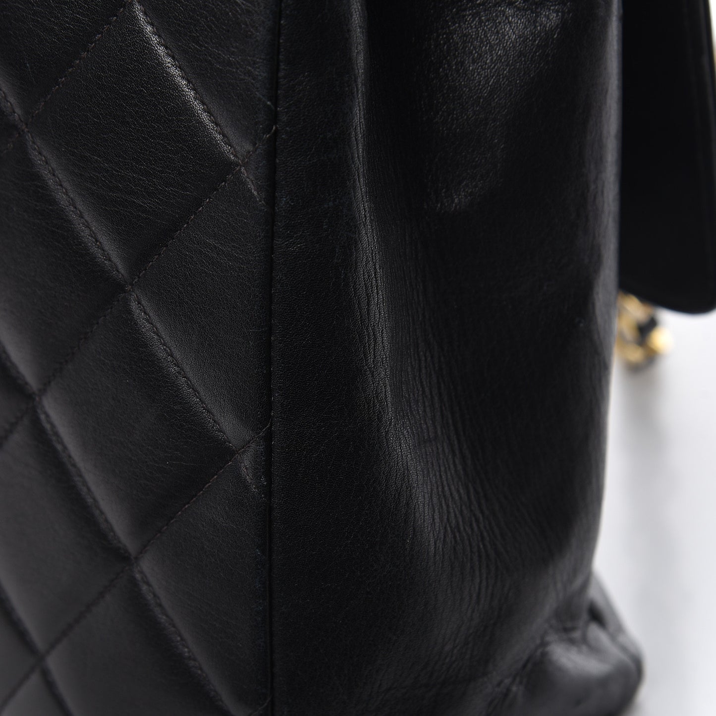 Lambskin Quilted XL Jumbo Single Flap Black
