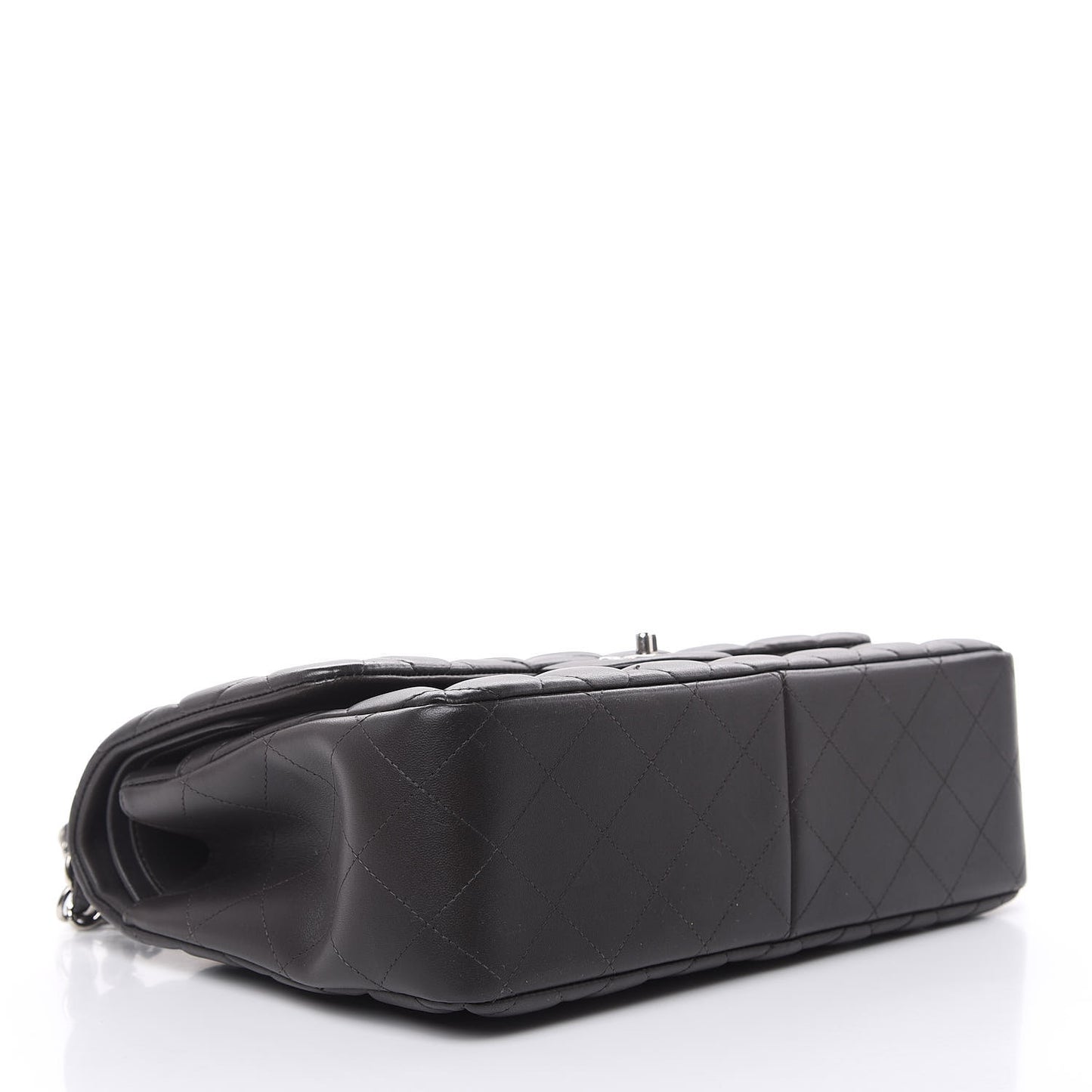 Lambskin Quilted Jumbo Double Flap Dark Grey