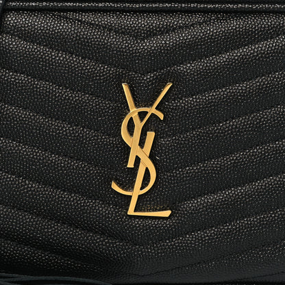 Saint Laurent Grain De Poudre Matelasse Monogram Mini Lou Camera Bag Black 8 of 10