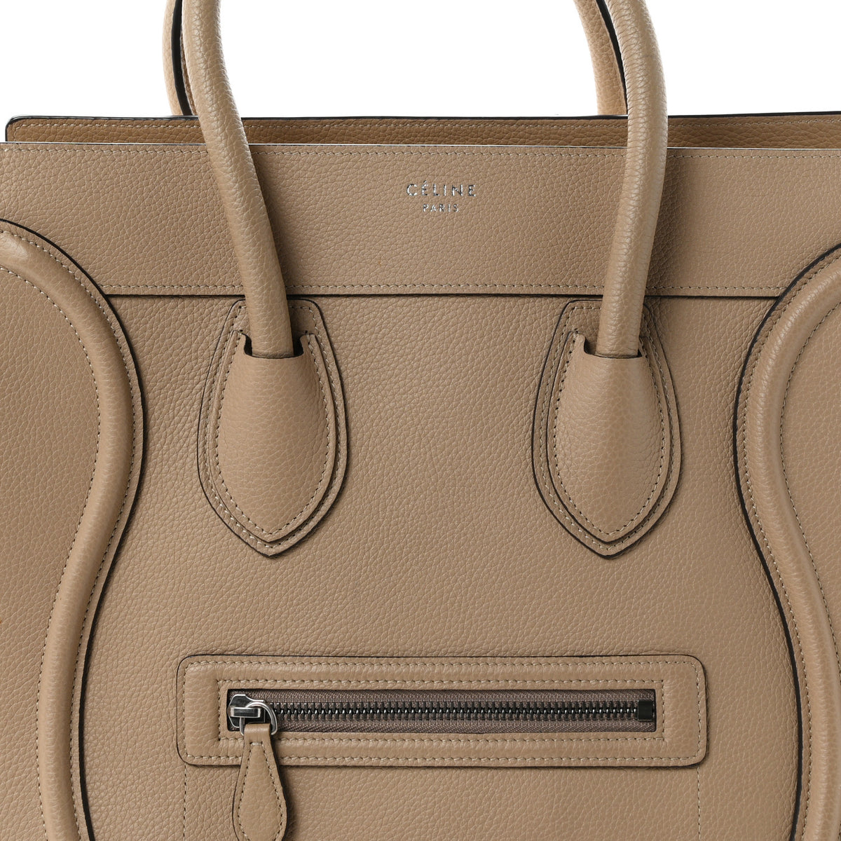 Celine Drummed Calfskin Mini Luggage Dune 13 of 17