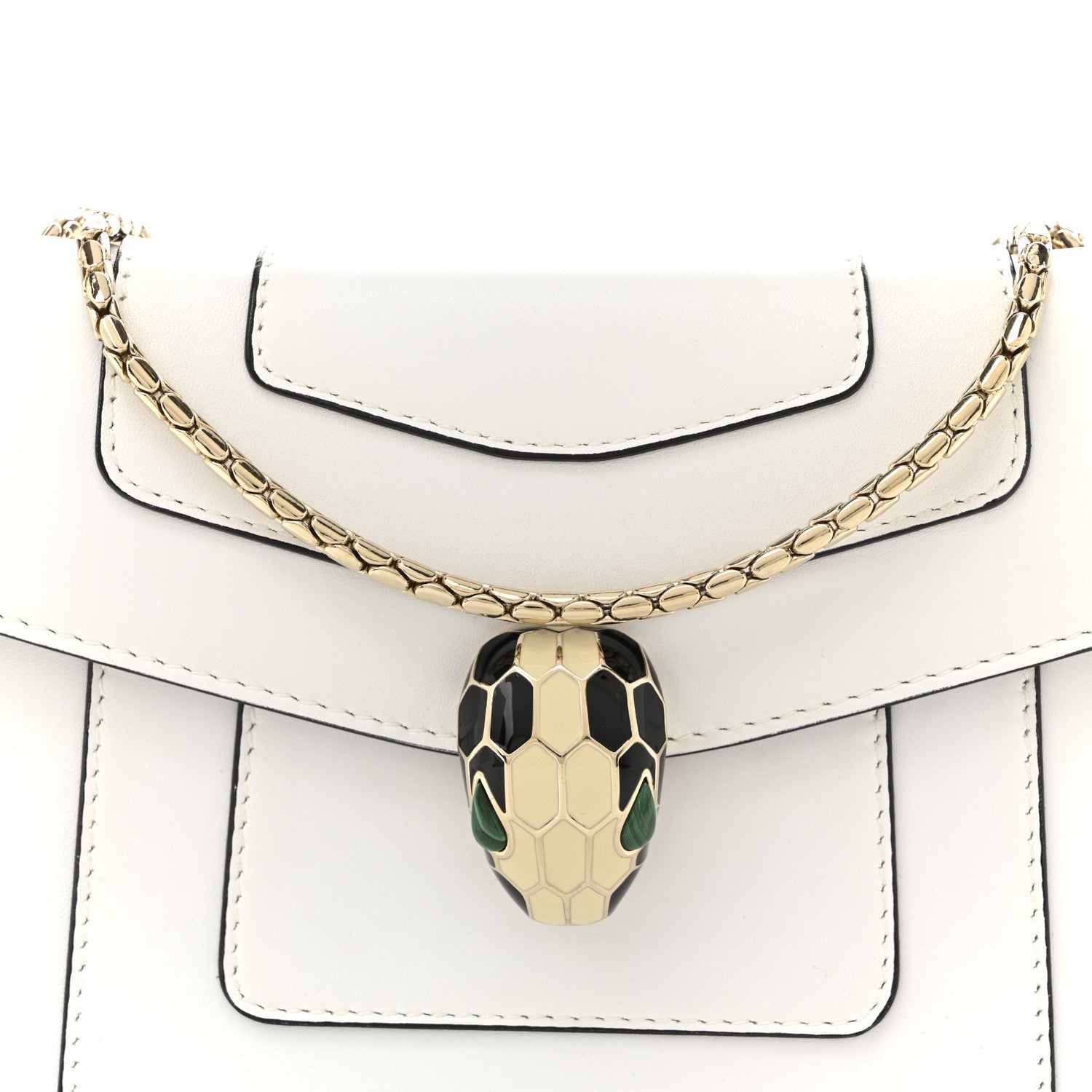 Bulgari Calfskin Small Serpenti Forever Crossbody Bag White Agate 9 of 13