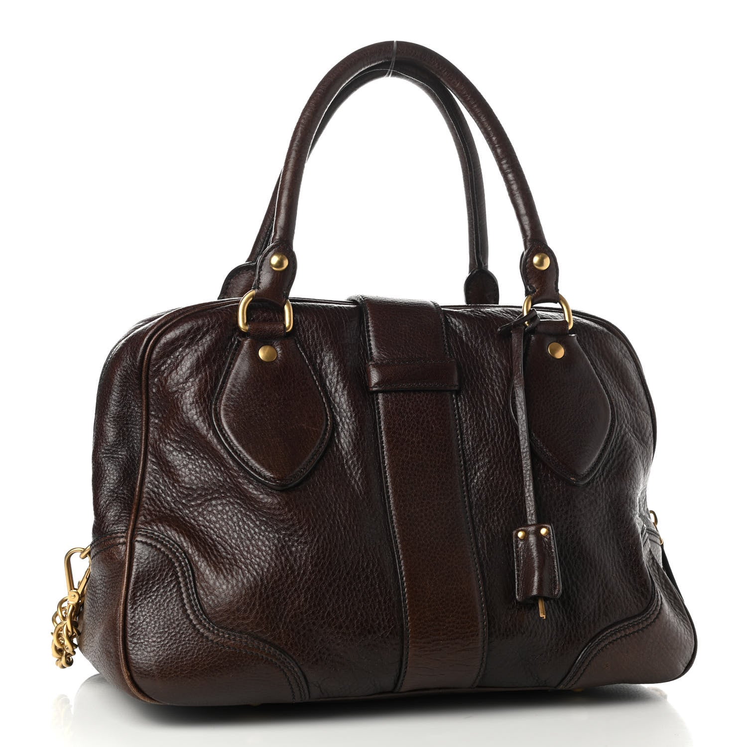 Prada Cervo Large Animalier Satchel Cacao 3 of 10