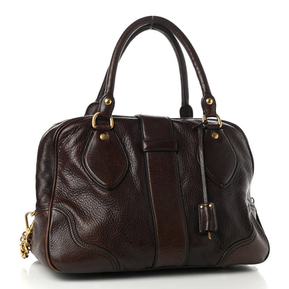 Prada Cervo Large Animalier Satchel Cacao 3 of 10