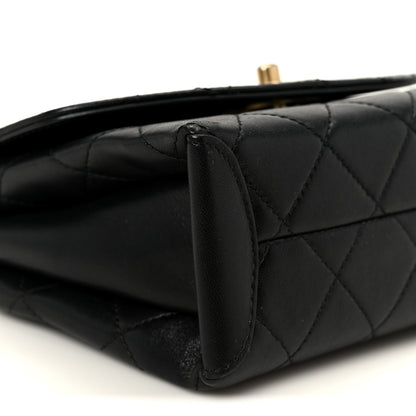 Chanel Lambskin Quilted Small Trendy Spirit Top Handle Bag Black 9 of 10