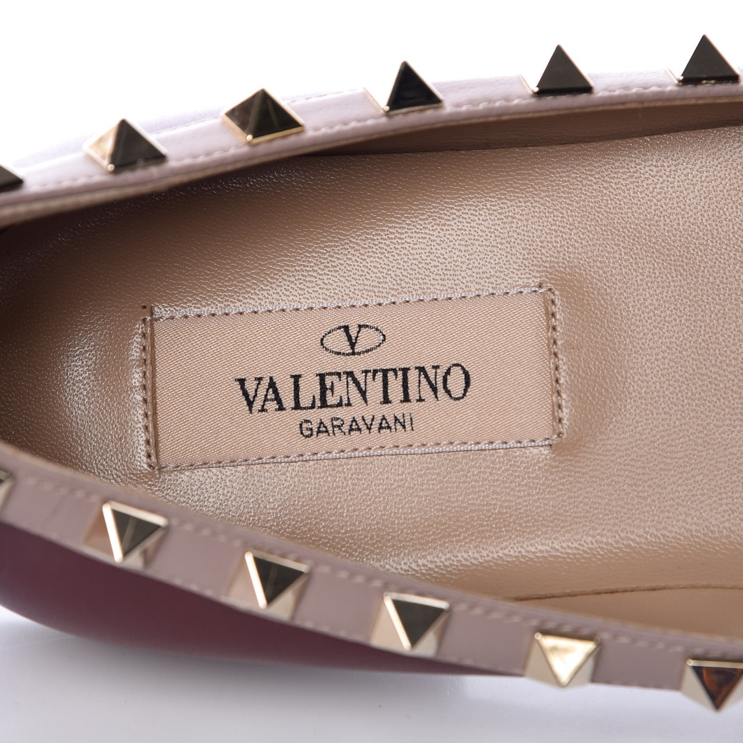 Nappa Rockstud Ballerina Flats 38.5 Rubin Poudre