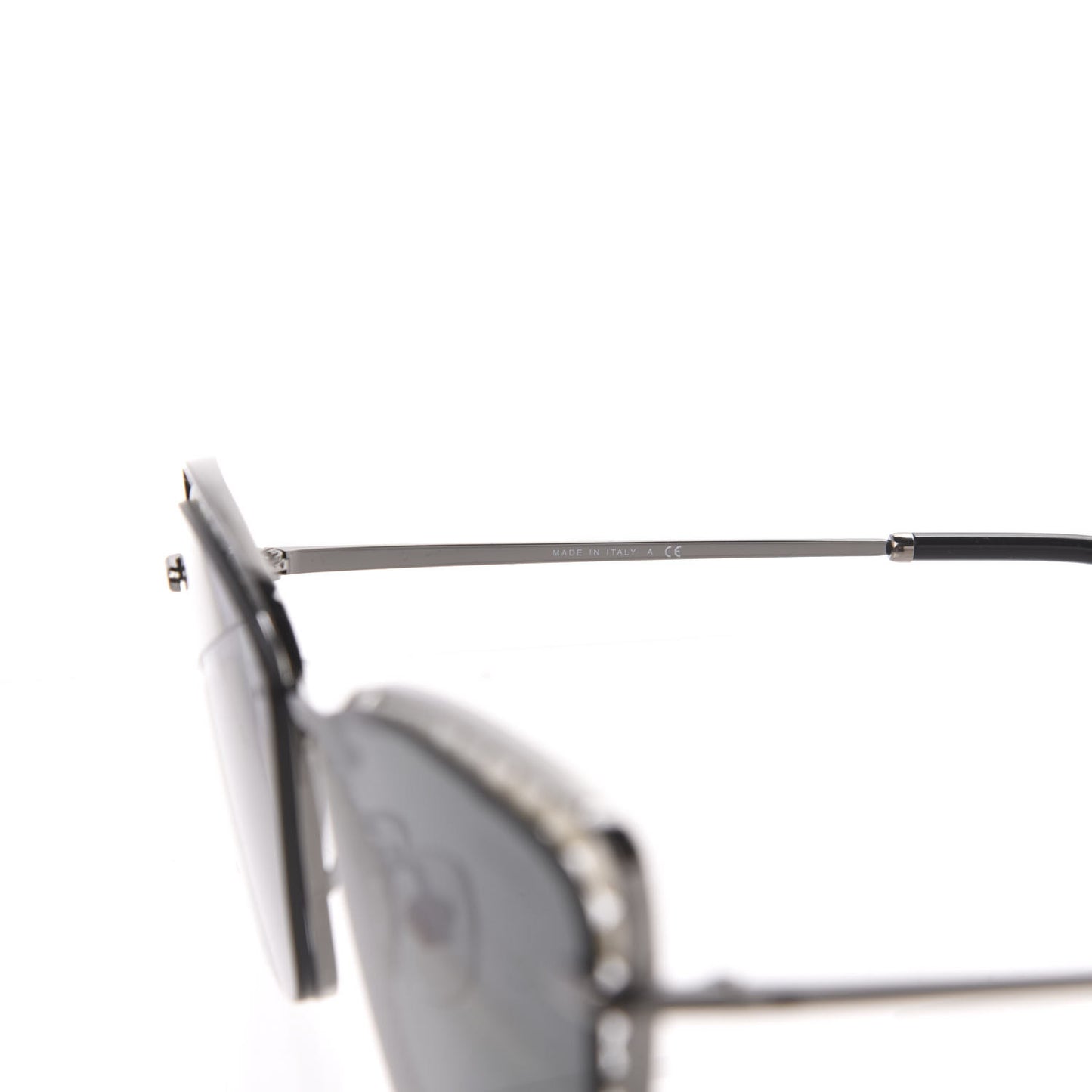 Metal Square Frame Pearl Sunglasses 4235-H Dark Grey