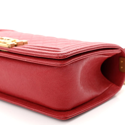 Chanel Caviar Quilted Medium Boy Flap Red 10 of 10