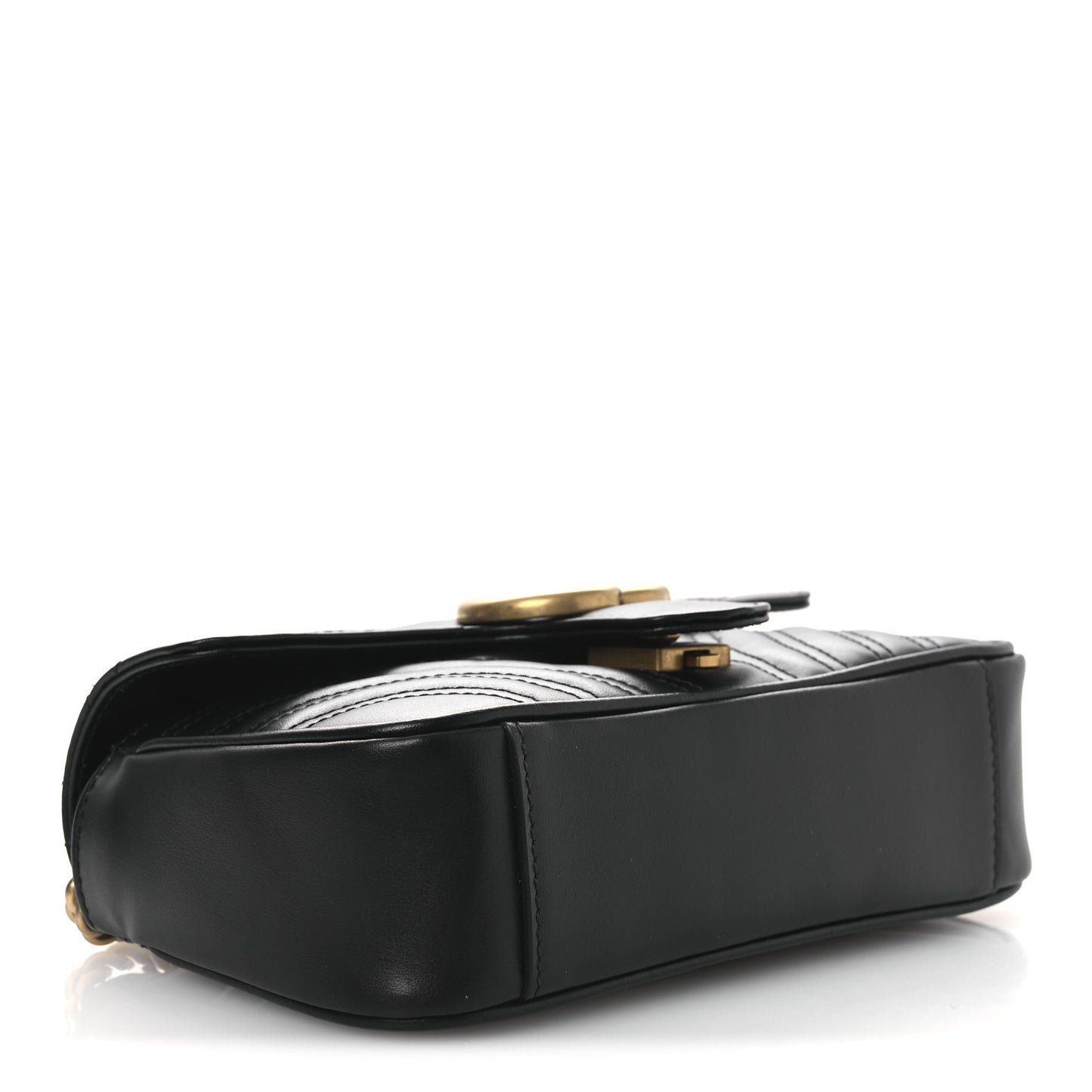 Calfskin Matelasse Mini GG Marmont Shoulder Bag Black