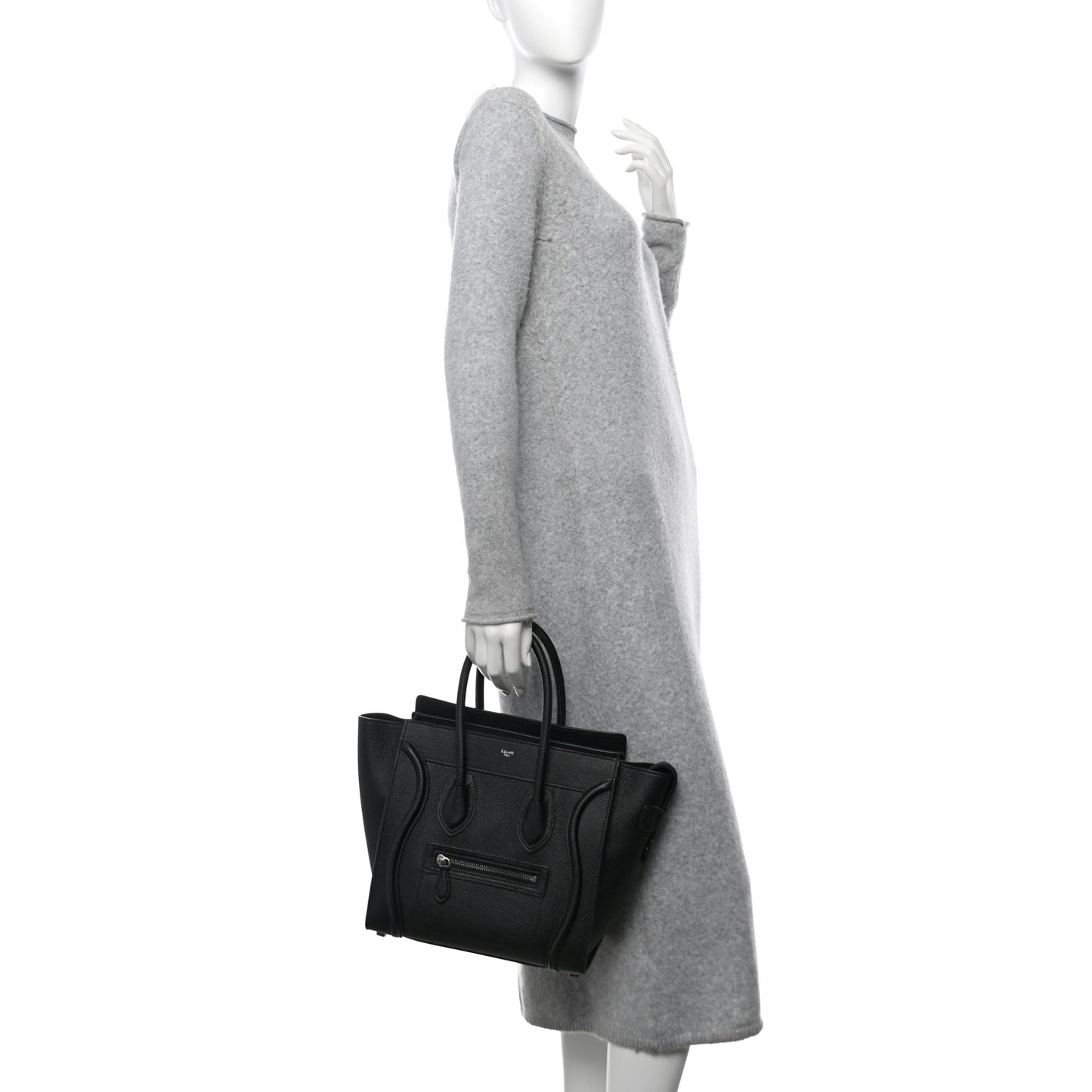 Drummed Calfskin Micro Luggage Black