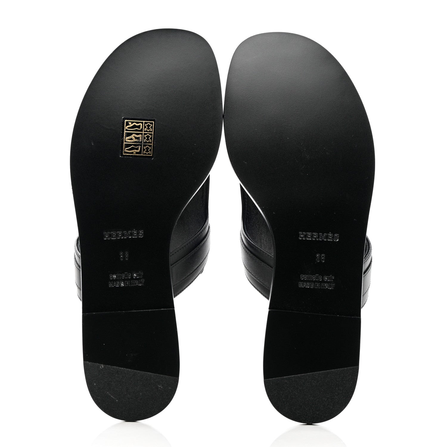Hermes Calfskin Womens Elixir Sandals 36 Black 5 of 13