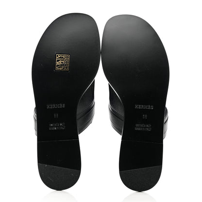 Hermes Calfskin Womens Elixir Sandals 36 Black 5 of 13