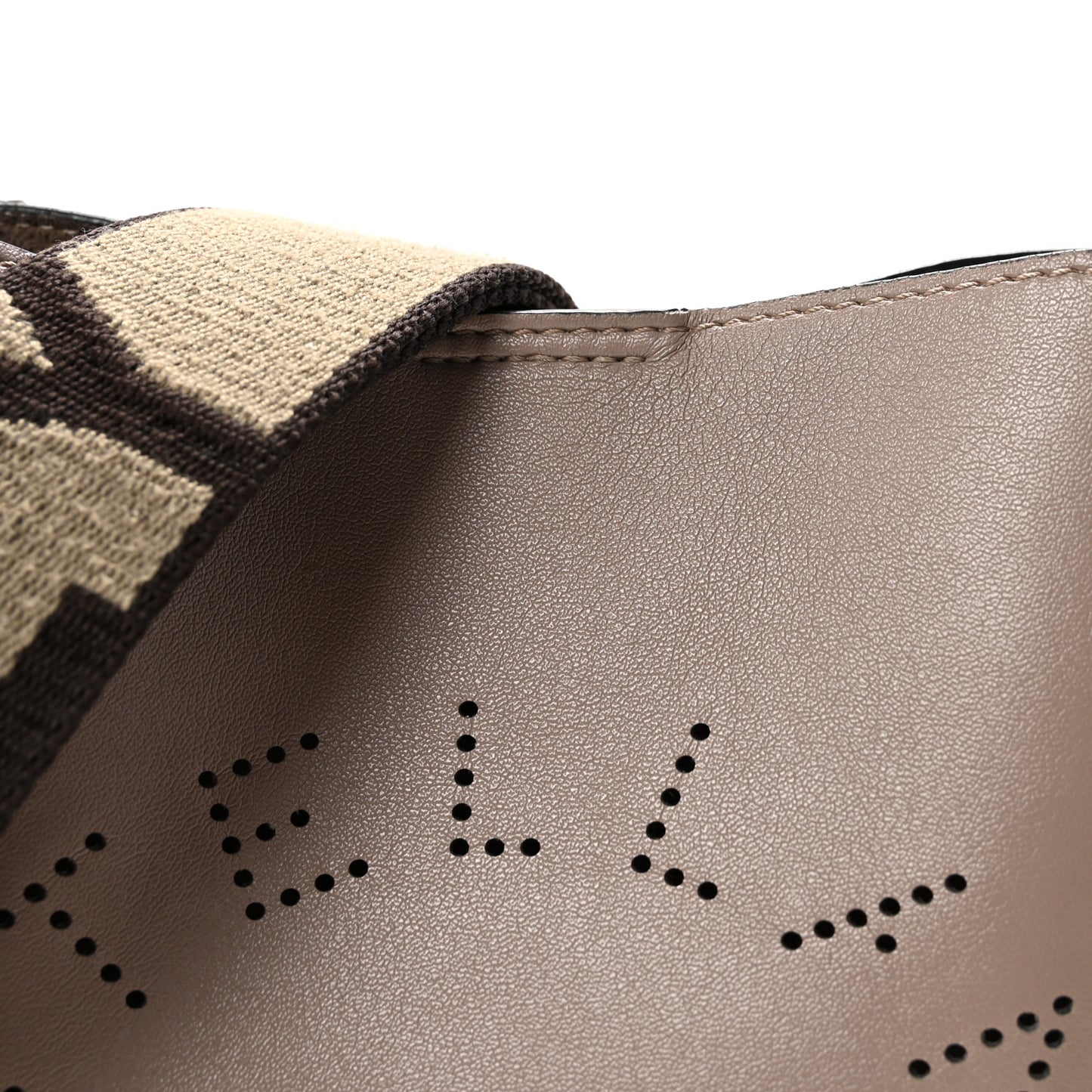 Eco Alter Nappa Perforated Logo Mini Crossbody Dark Taupe