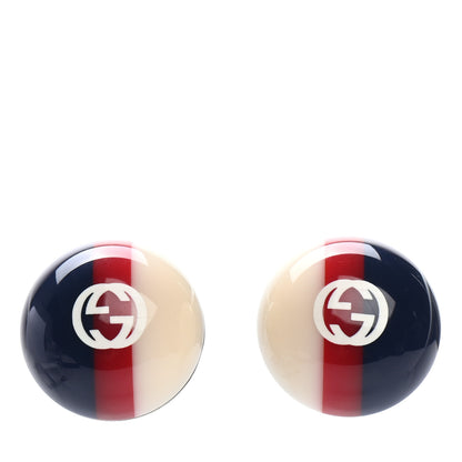 Gucci Resin Web Stud Earrings Blue Red 1 of 4
