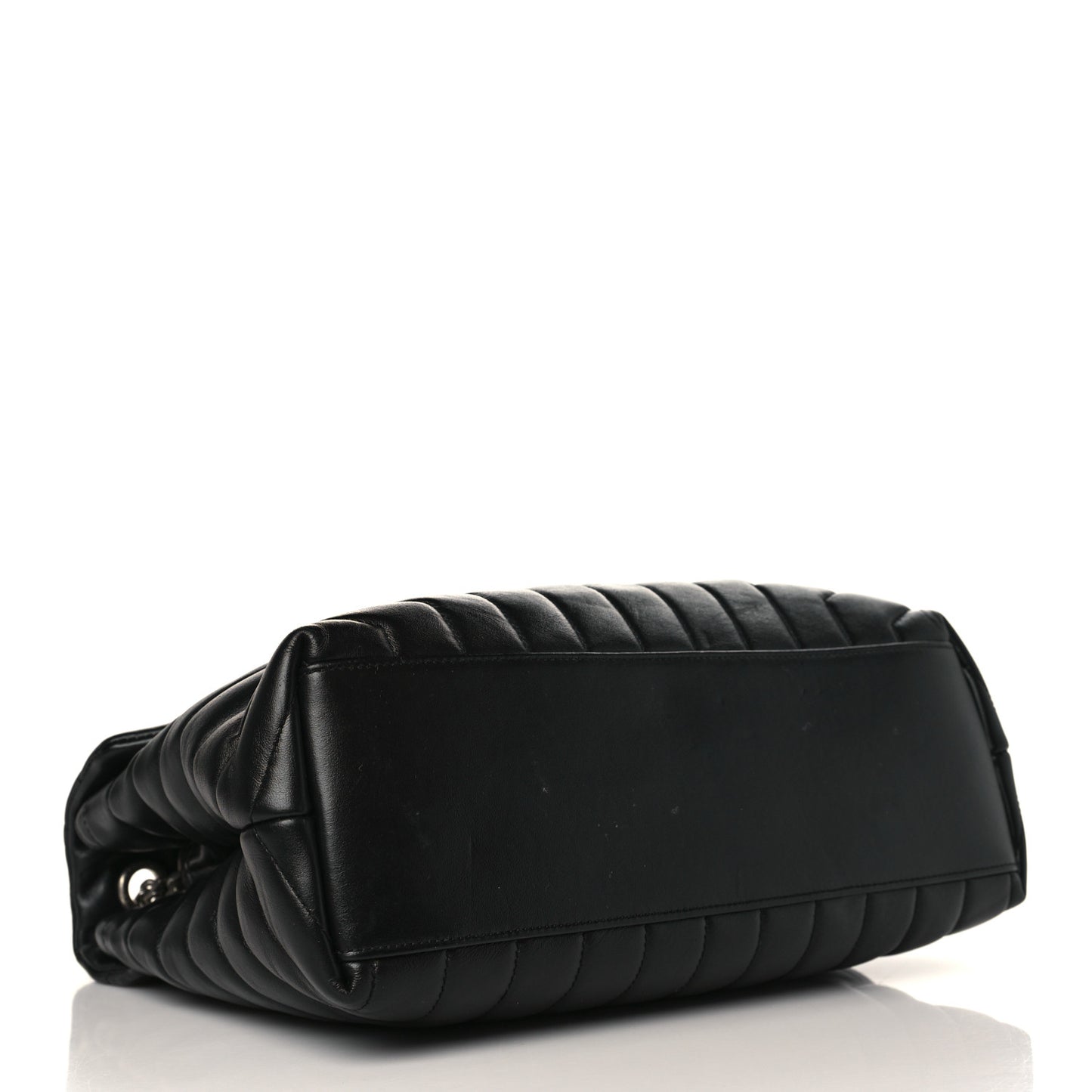 Calfskin Y Quilted Monogram Medium Loulou Chain Satchel Black
