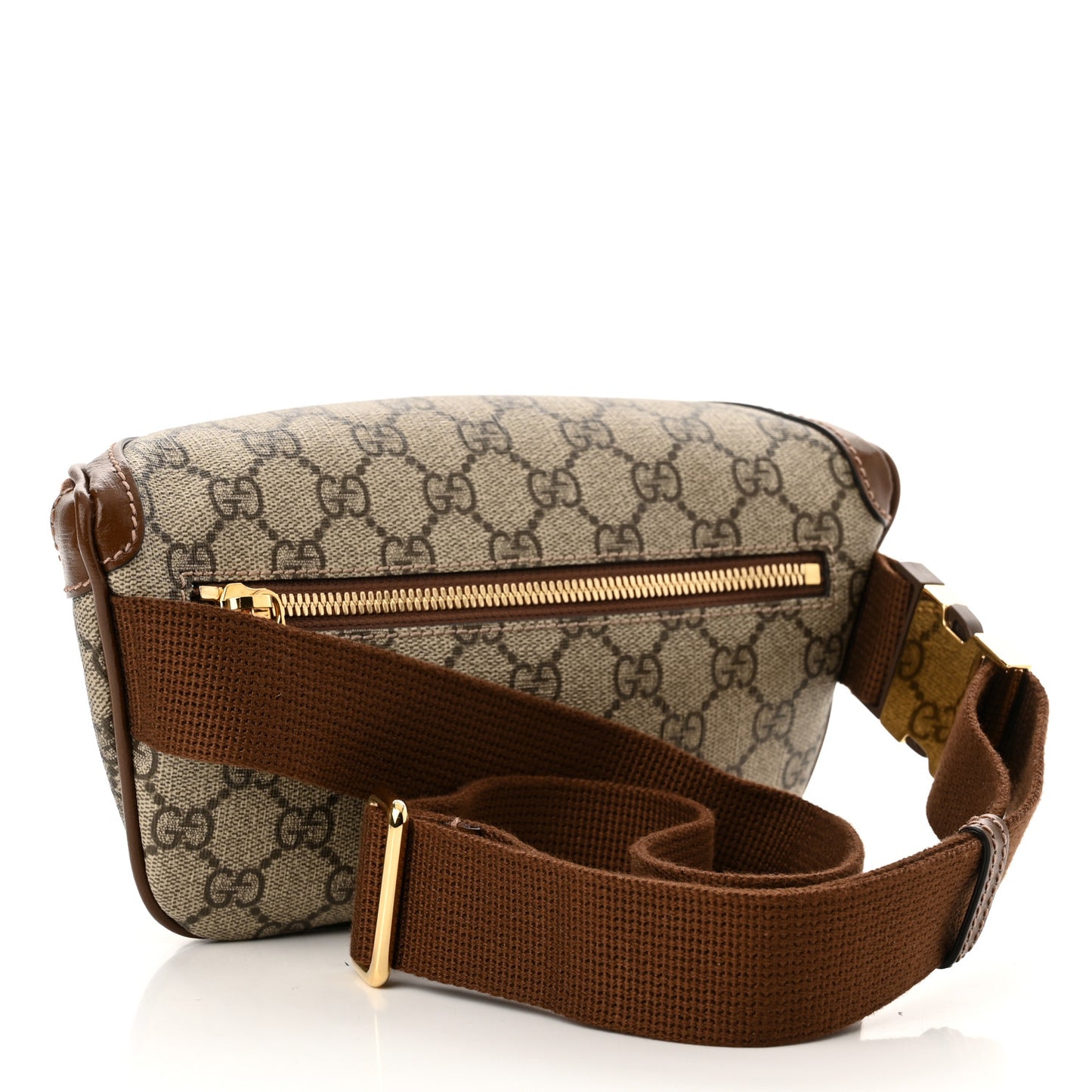 GG Supreme Monogram Textured Calfskin Retro Interlocking G Belt Bag Beige Ebony Brown Sugar