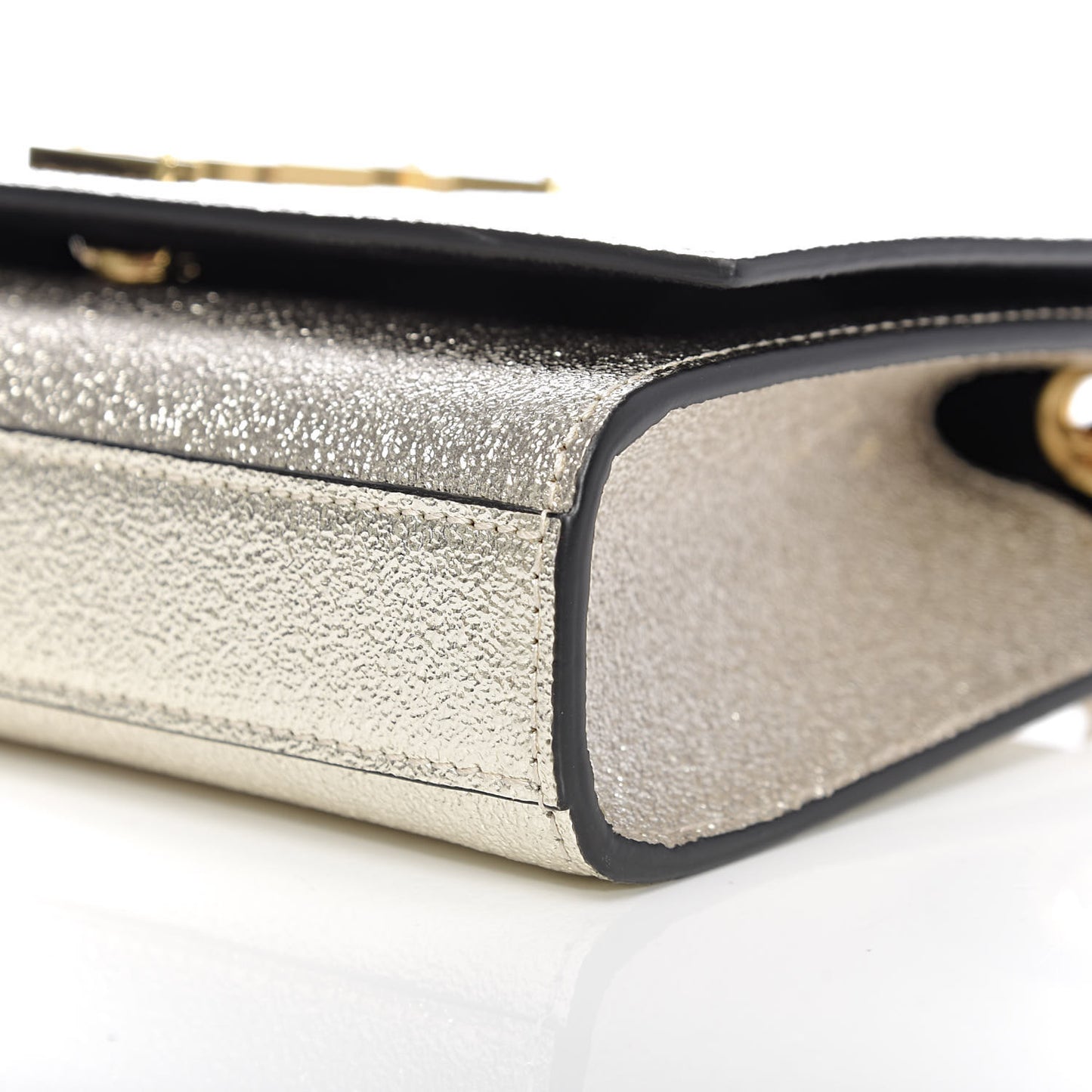 Metallic Calfskin Small Classic Monogram Kate Satchel Gold