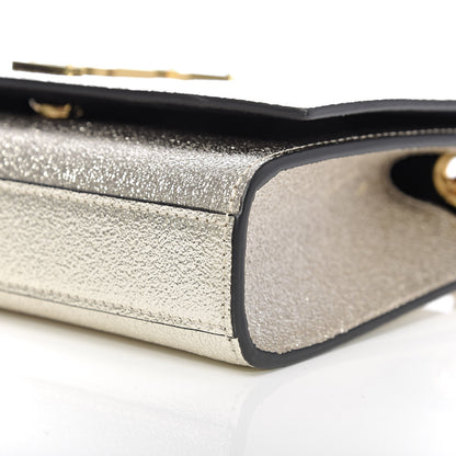 Saint Laurent Metallic Calfskin Small Classic Monogram Kate Satchel Gold 8 of 9