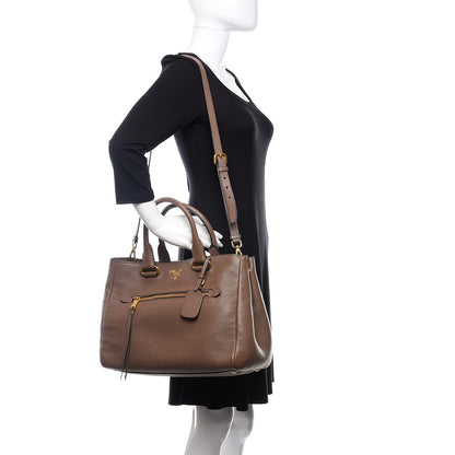 Prada Vitello Daino Shopping Satchel Argilla 2 of 10