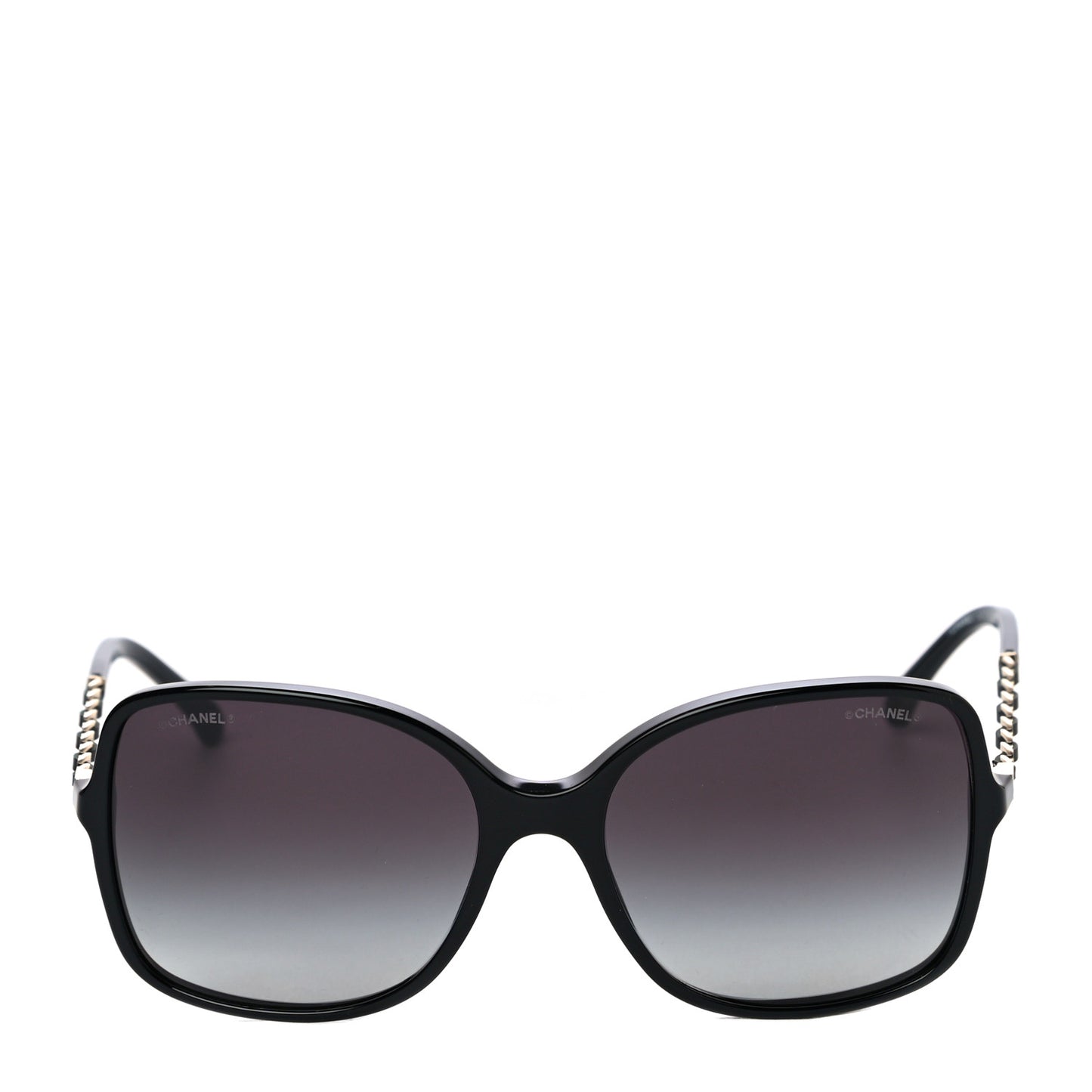 Lambskin Square Chain Sunglasses 5210-Q Black