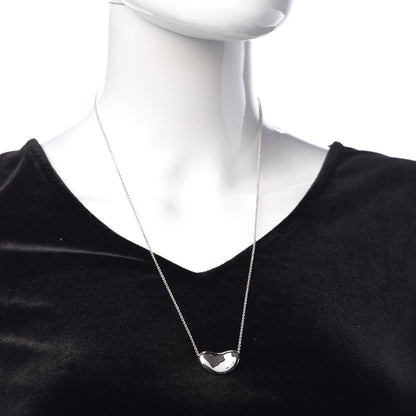 Tiffany Sterling Silver 25mm Elsa Peretti Bean Pendant Necklace 2 of 7