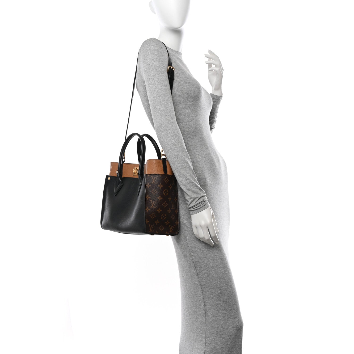 Louis Vuitton Calfskin Monogram On My Side Black 2 of 9