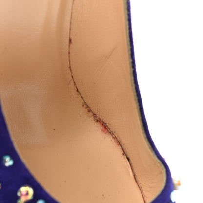 Christian Louboutin Suede Candidate 100 Pumps 39 Purple Pop 9 of 14