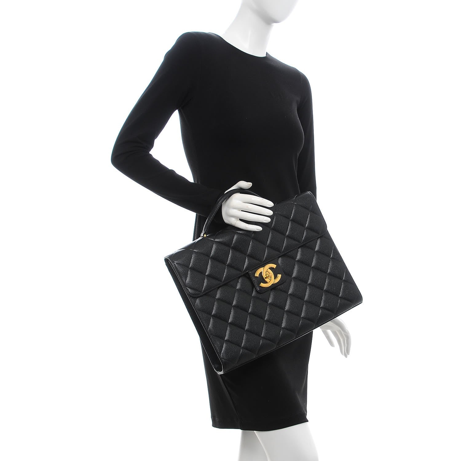 Chanel Caviar Quilted Briefcase Laptop Bag Black 2 of 8