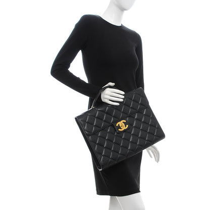 Chanel Caviar Quilted Briefcase Laptop Bag Black 2 of 8