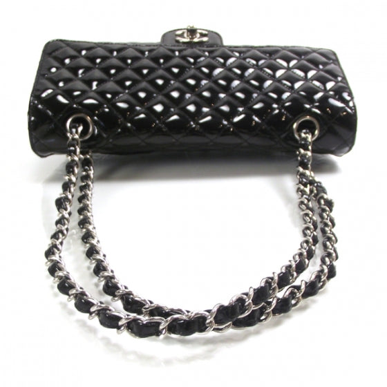 Chanel Patent Quilted Secret Label Medium Flap Black 6 of 12