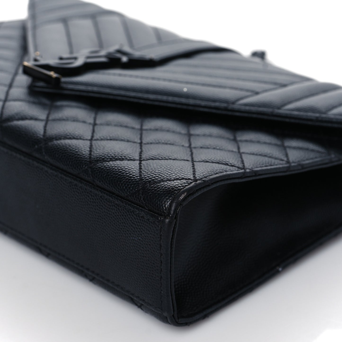 Grain De Poudre Textured Mixed Matelasse Triquilt Medium Monogram Satchel Black