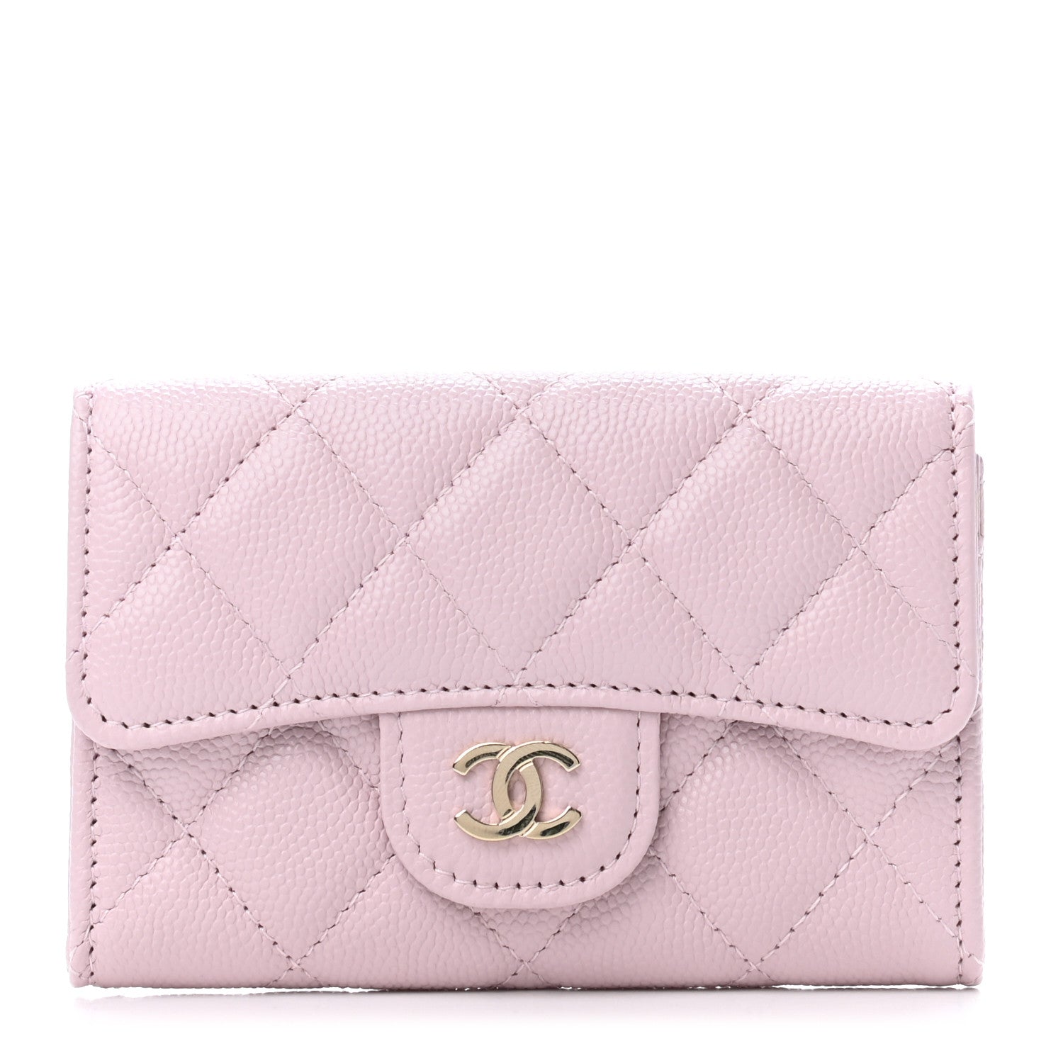 Chanel Caviar Quilted Flap Card Holder Wallet Light Pink 1 of 4