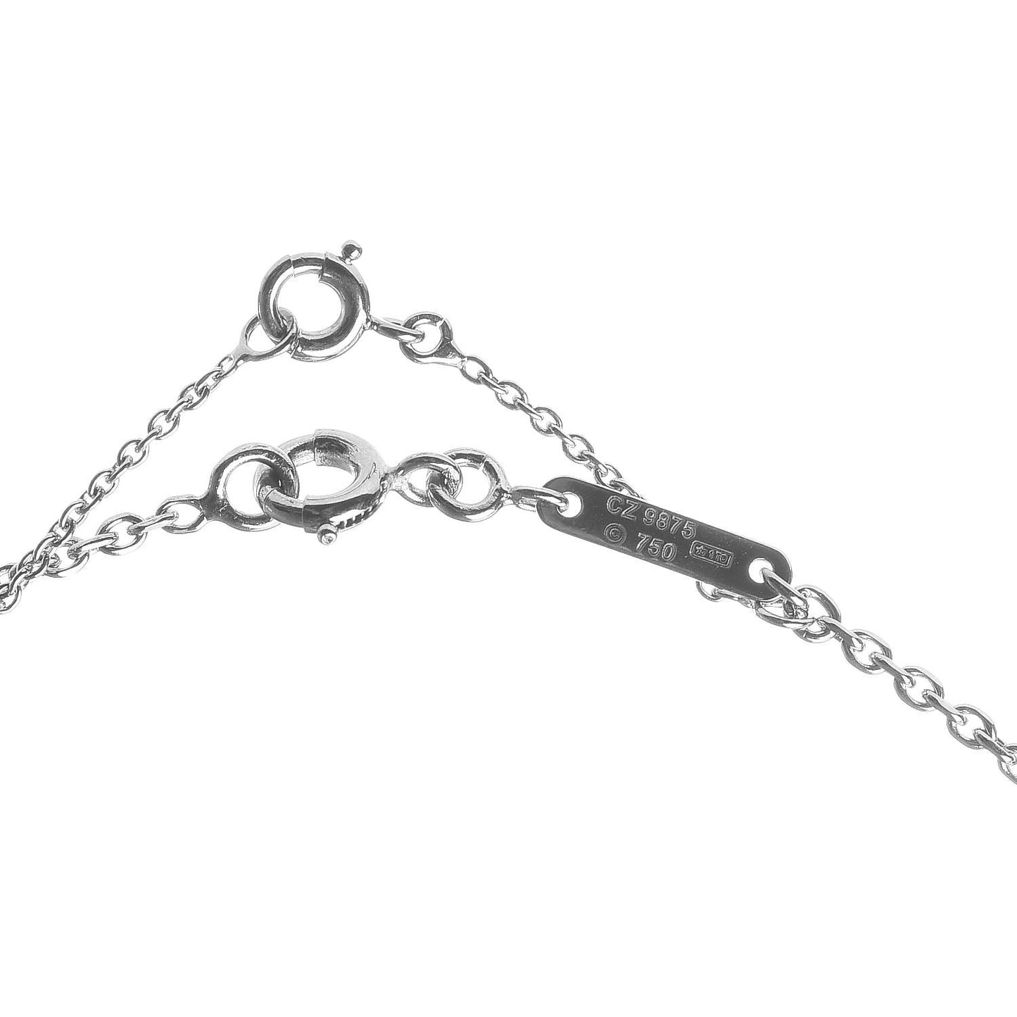 18K White Gold Medium Hearts and Symbols Necklace