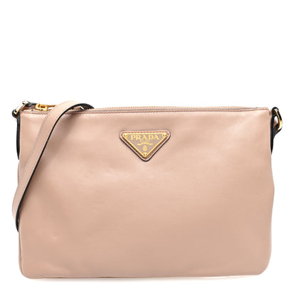 Prada Light Calfskin Triangle Crossbody Cipria 1 of 9