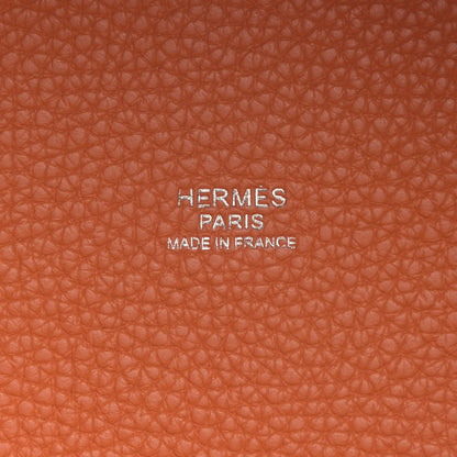 Hermes Taurillon Clemence Swift Eclat Picotin 18 PM Orange Rouge Grenat 8 of 9