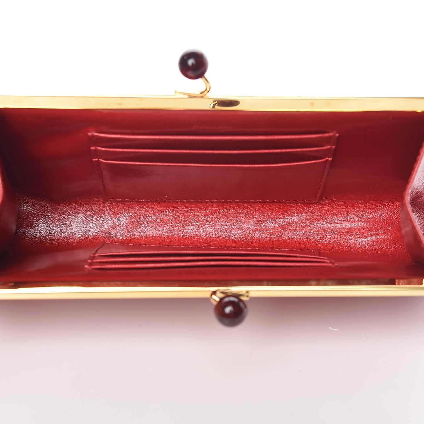 Goatskin Chic Kisslock Mini Clutch Rosso